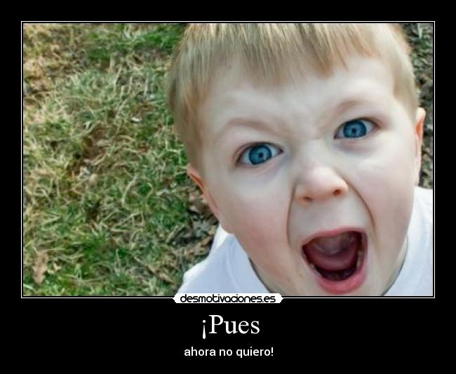 ¡Pues - ahora no quiero!