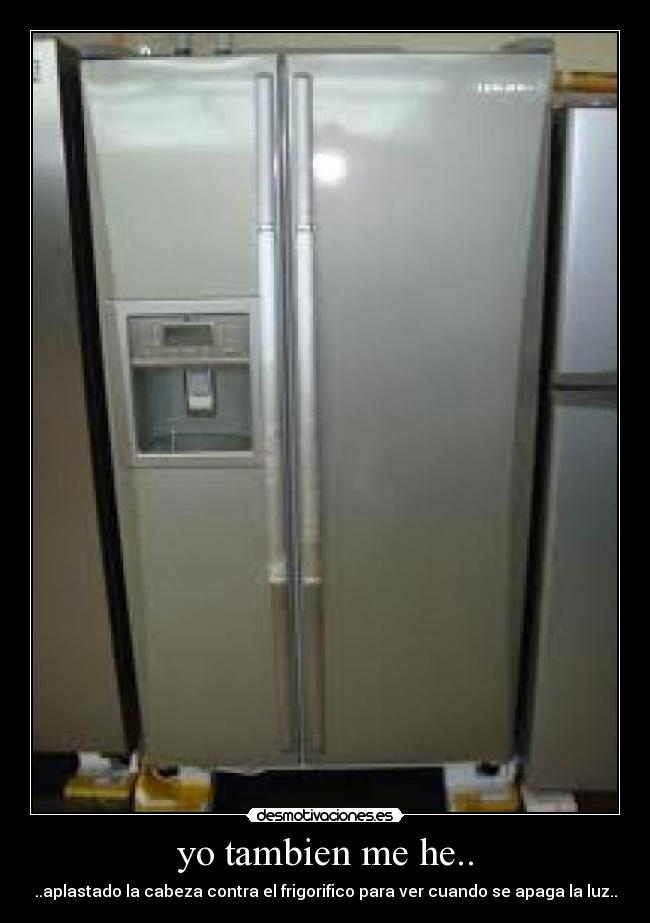 yo tambien me he.. - ..aplastado la cabeza contra el frigorifico para ver cuando se apaga la luz..