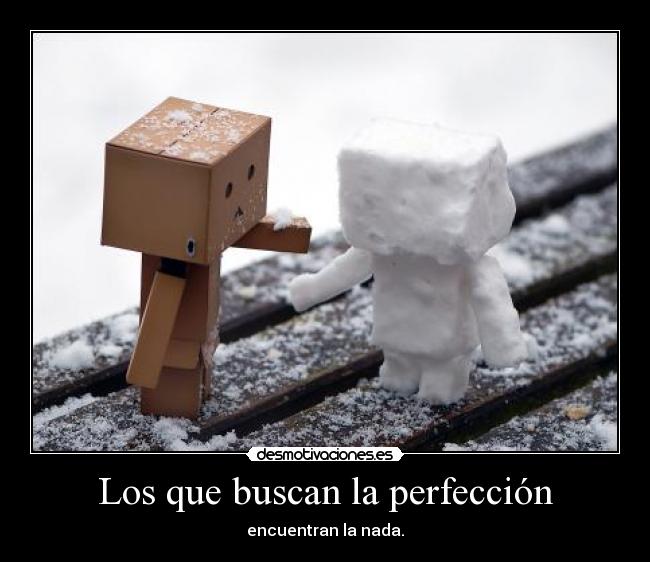Los que buscan la perfección - encuentran la nada.