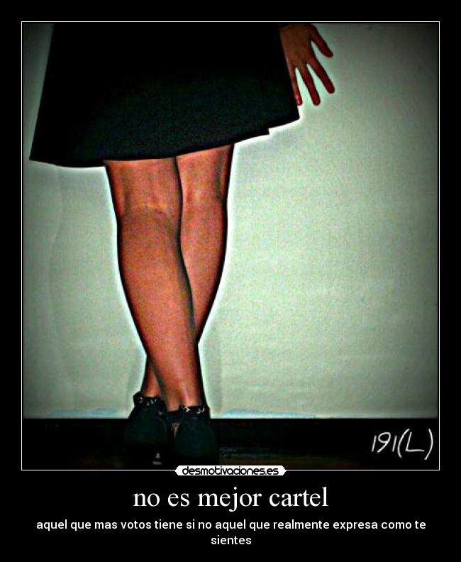 no es mejor cartel - aquel que mas votos tiene si no aquel que realmente expresa como te sientes