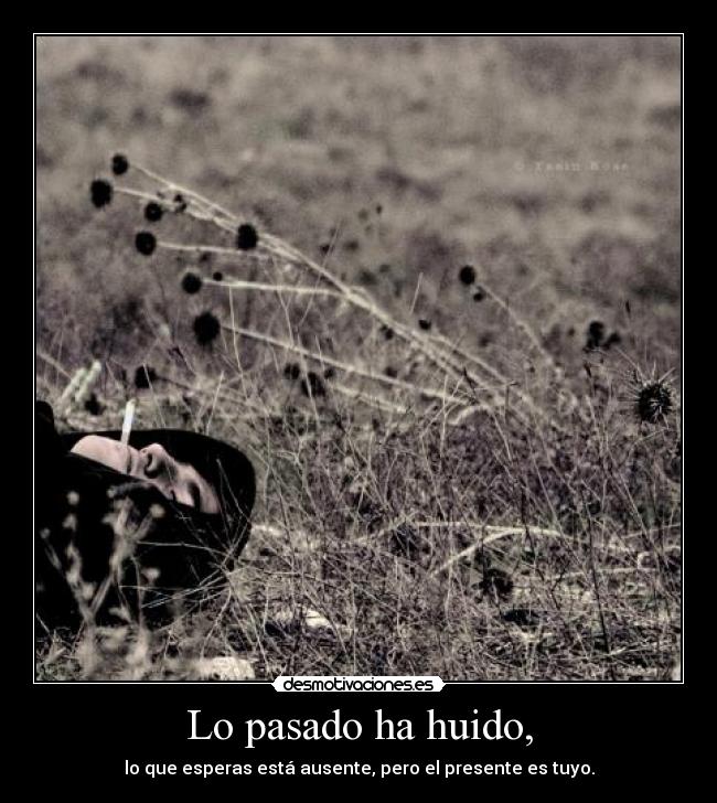Lo pasado ha huido, -