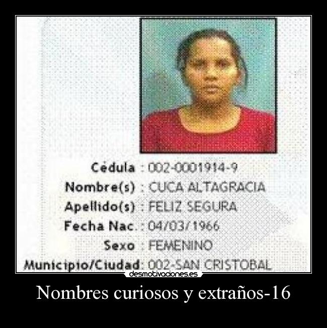 Nombres curiosos y extraños-16 -