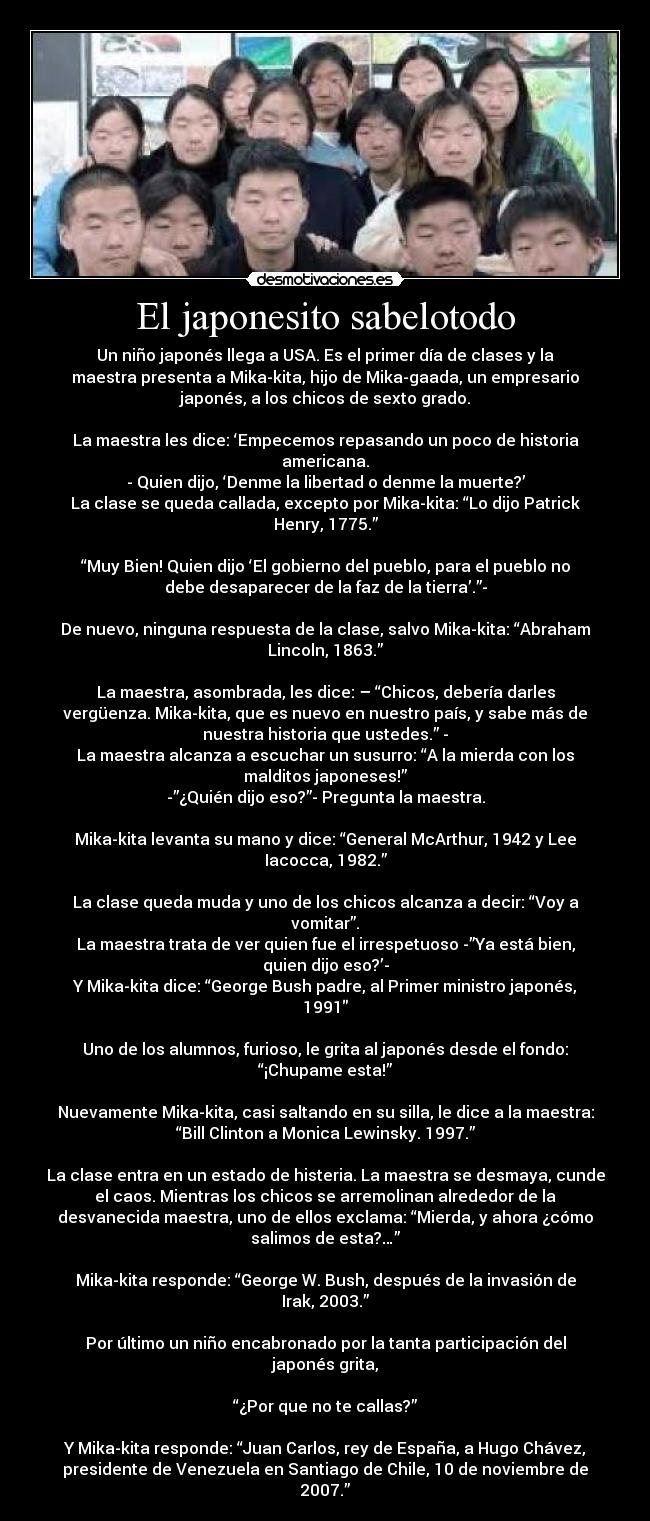 El japonesito sabelotodo -