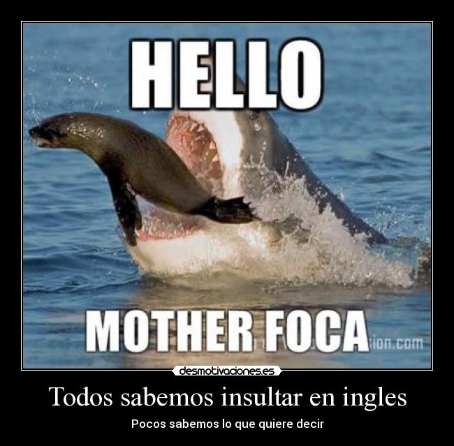 Todos sabemos insultar en ingles - Pocos sabemos lo que quiere decir