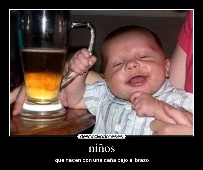 niños - que nacen con una caña bajo el brazo