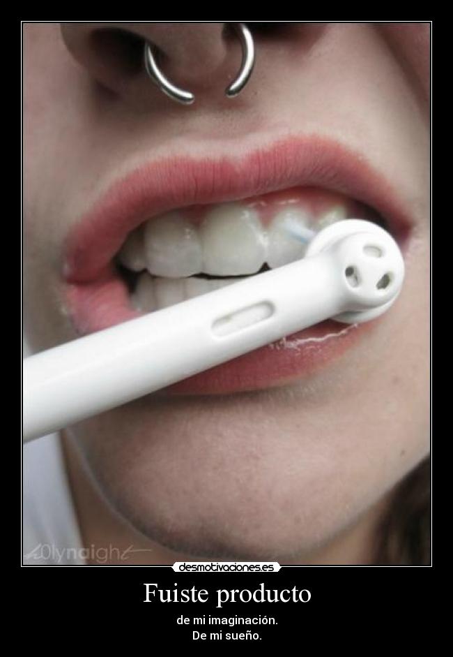 Fuiste producto - de mi imaginación.
De mi sueño.