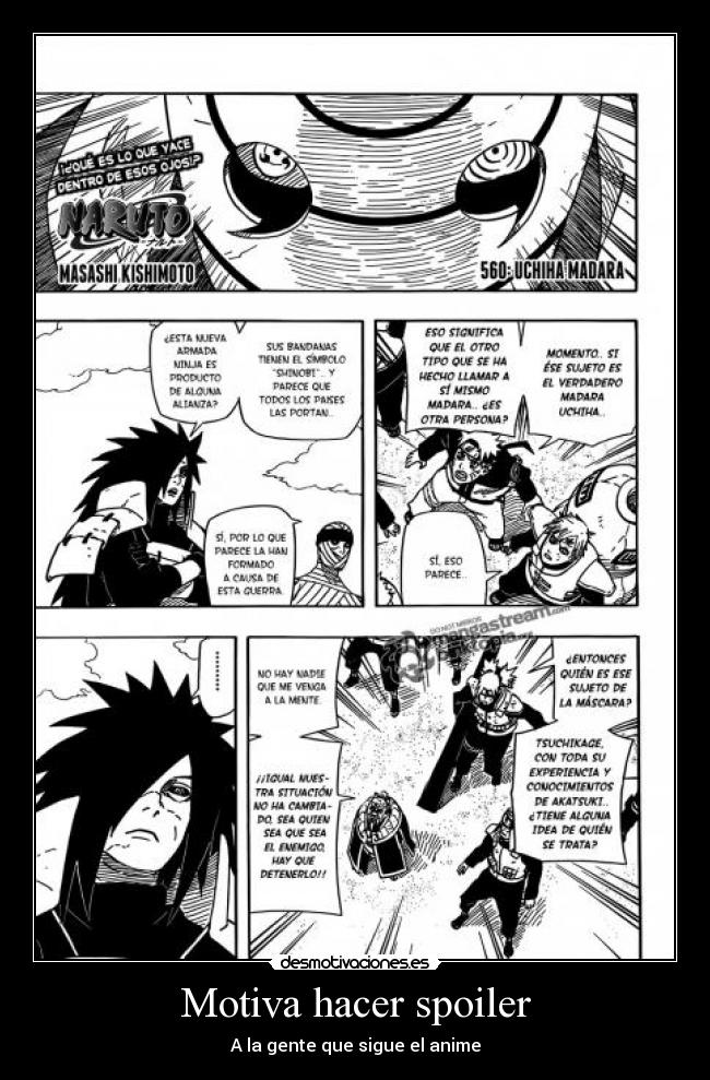 Motiva hacer spoiler - A la gente que sigue el anime