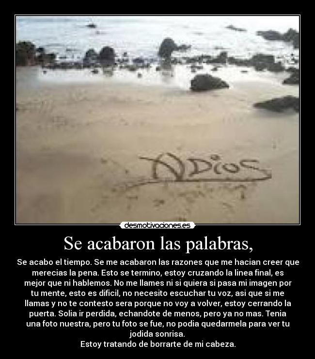 Se acabaron las palabras, - 