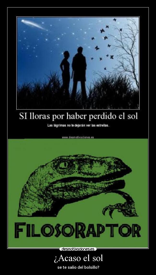 ¿Acaso el sol - se te salio del bolsillo?