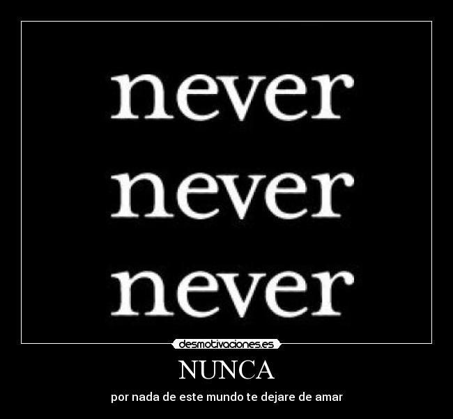 NUNCA - por nada de este mundo te dejare de amar