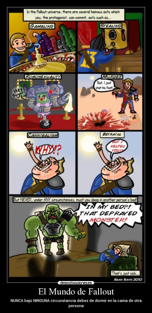 El Mundo de Fallout - NUNCA bajo NINGUNA circunstancia debes de dormir en la cama de otra persona