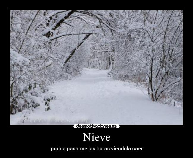 Nieve - podría pasarme las horas viéndola caer