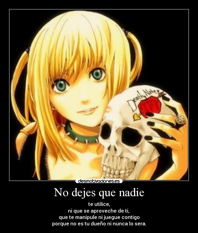 carteles misa misa amane death note ligth yagami desmotivaciones