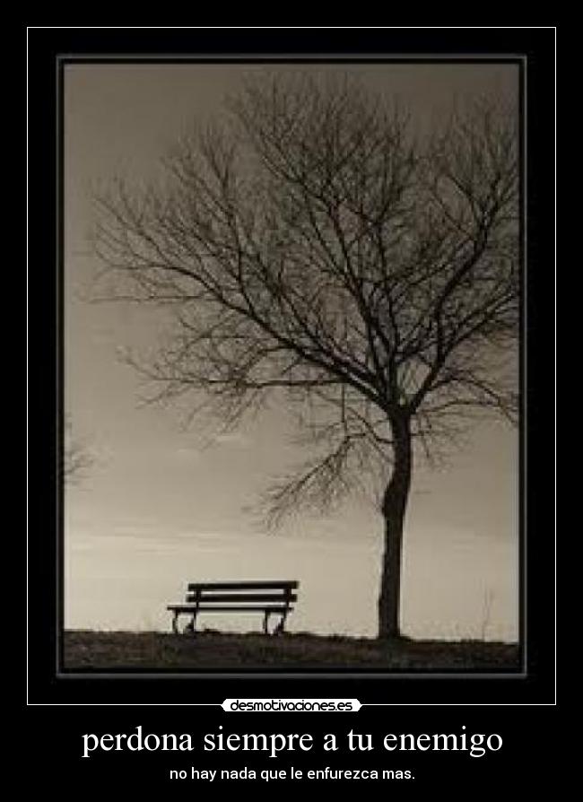 perdona siempre a tu enemigo - no hay nada que le enfurezca mas.