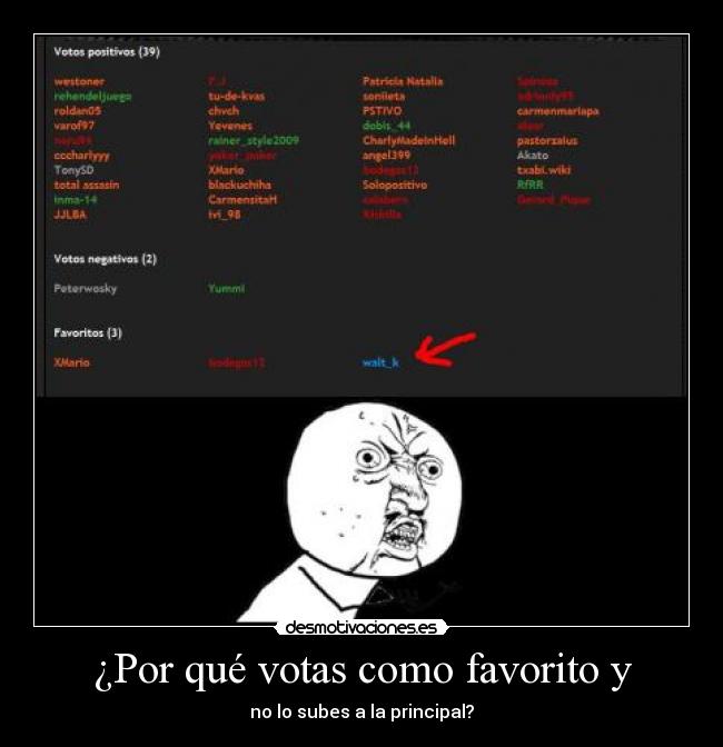 ¿Por qué votas como favorito y - 