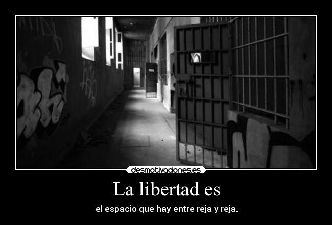 La libertad es - el espacio que hay entre reja y reja.