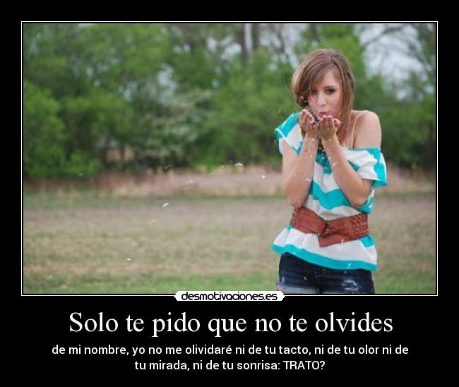 Solo te pido que no te olvides - 