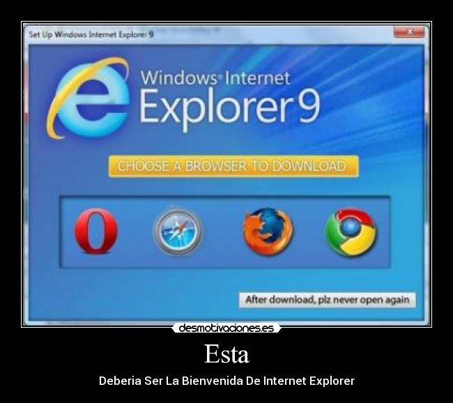 Esta - Deberia Ser La Bienvenida De Internet Explorer