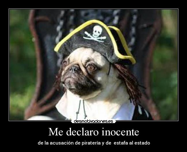 Me declaro inocente - de la acusación de piratería y de  estafa al estado