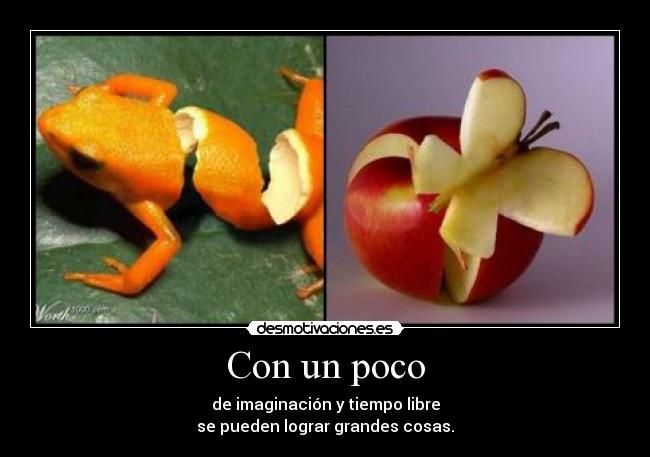 Con un poco - de imaginación y tiempo libre
se pueden lograr grandes cosas.