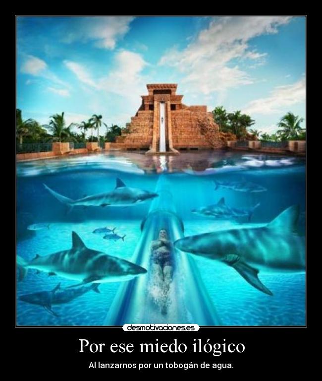 Por ese miedo ilógico - Al lanzarnos por un tobogán de agua.