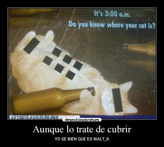 Aunque lo trate de cubrir - YO SE BIEN QUE ES WALT_K