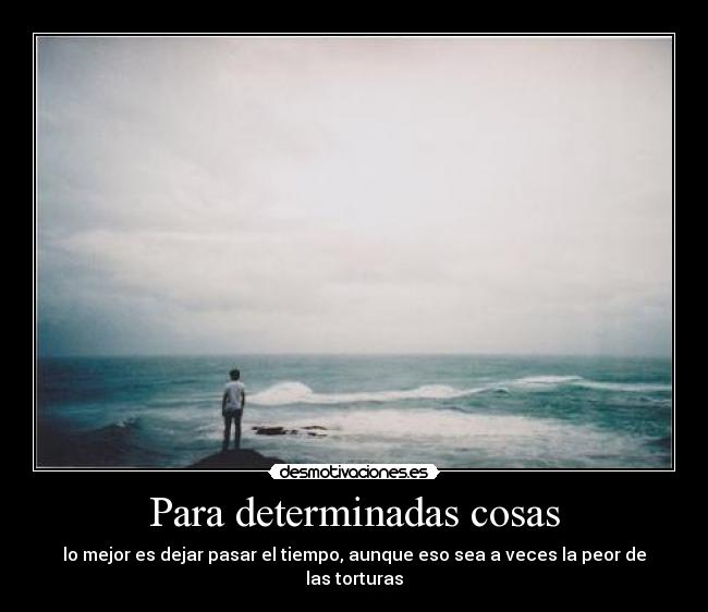 Para determinadas cosas - lo mejor es dejar pasar el tiempo, aunque eso sea a veces la peor de las torturas