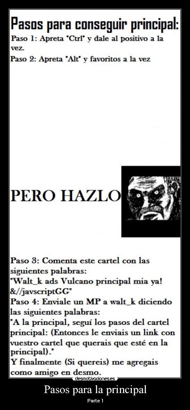 Pasos para la principal - Parte 1