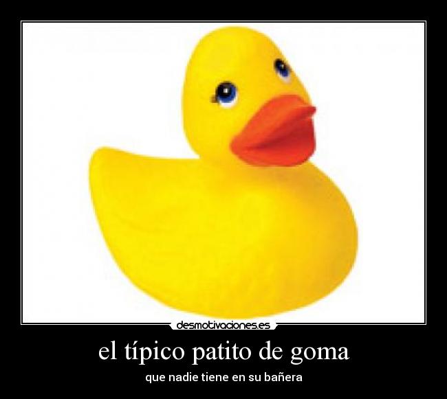 el típico patito de goma - que nadie tiene en su bañera