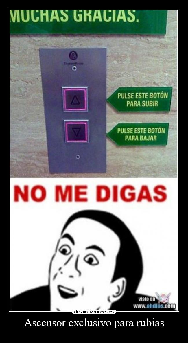 Ascensor exclusivo para rubias -