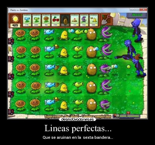 Lineas perfectas... - Que se aruinan en la  sexta bandera...