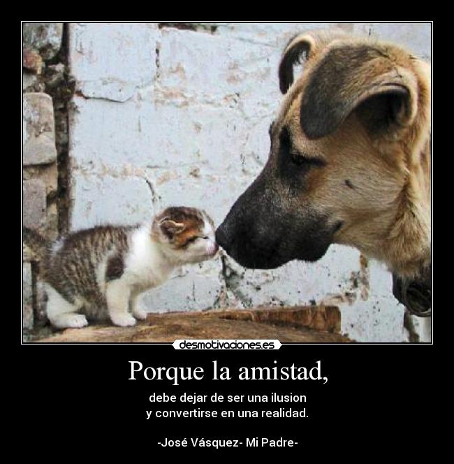 Porque la amistad, -