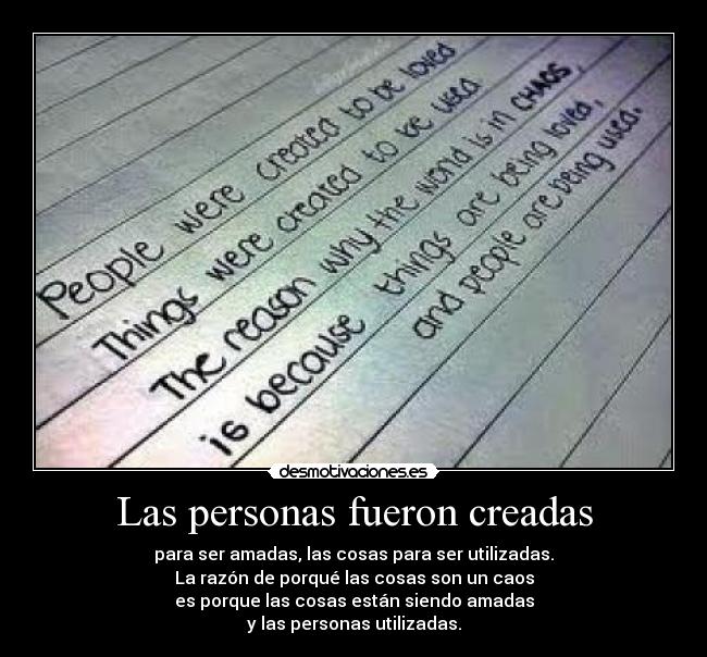 Las personas fueron creadas -