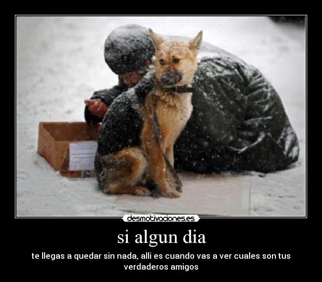 si algun dia - te llegas a quedar sin nada, alli es cuando vas a ver cuales son tus verdaderos amigos