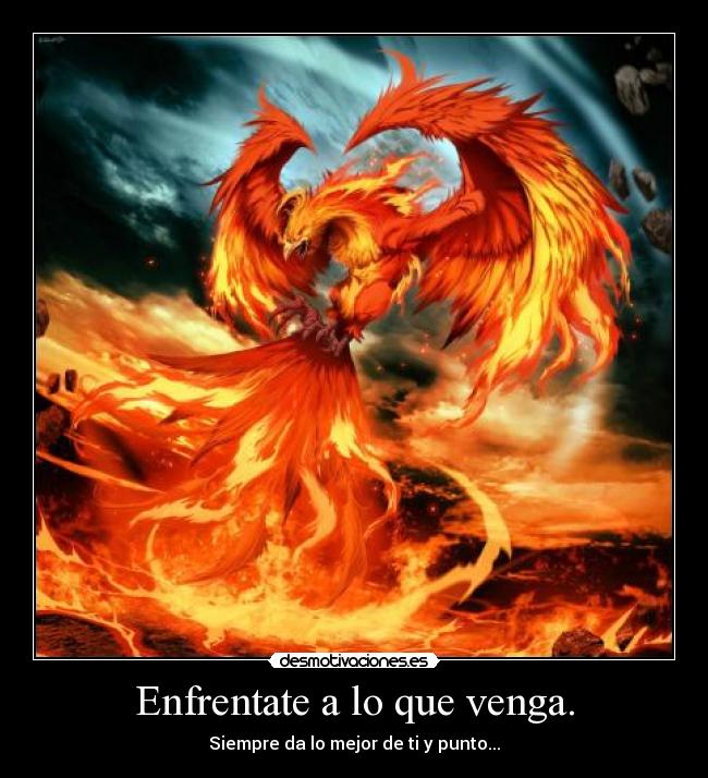 Enfrentate a lo que venga. - Siempre da lo mejor de ti y punto...
