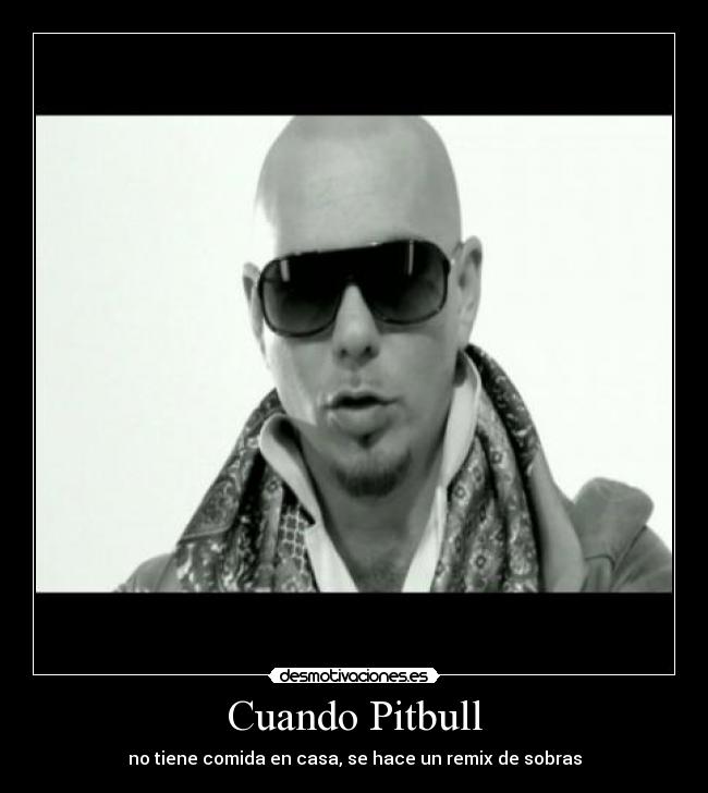 Cuando Pitbull - no tiene comida en casa, se hace un remix de sobras