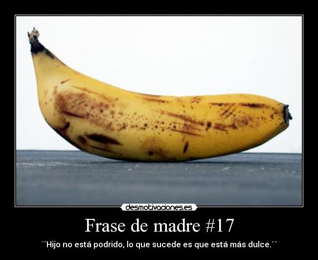 Frase de madre #17 - ``Hijo no está podrido, lo que sucede es que está más dulce.´´