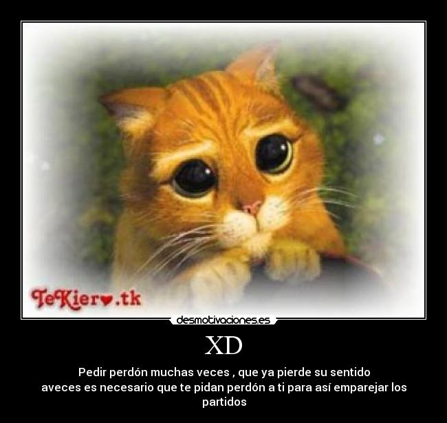 XD - Pedir perdón muchas veces , que ya pierde su sentido
aveces es necesario que te pidan perdón a ti para así emparejar los partidos