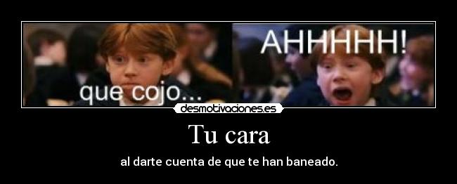 Tu cara - al darte cuenta de que te han baneado.