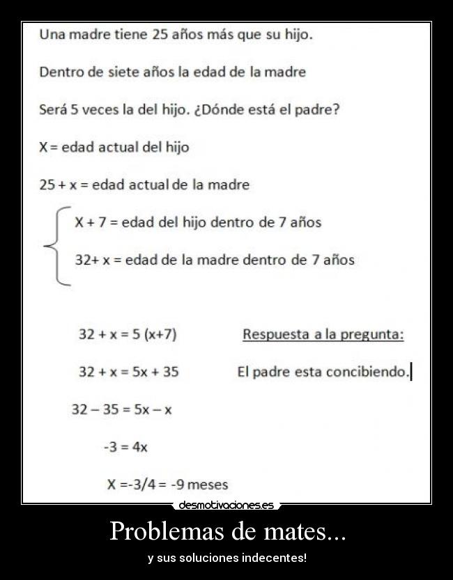 Problemas de mates... - y sus soluciones indecentes!