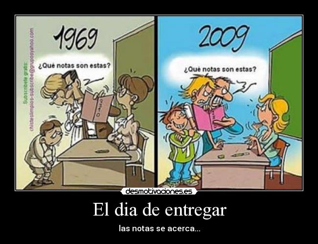 El dia de entregar - las notas se acerca...