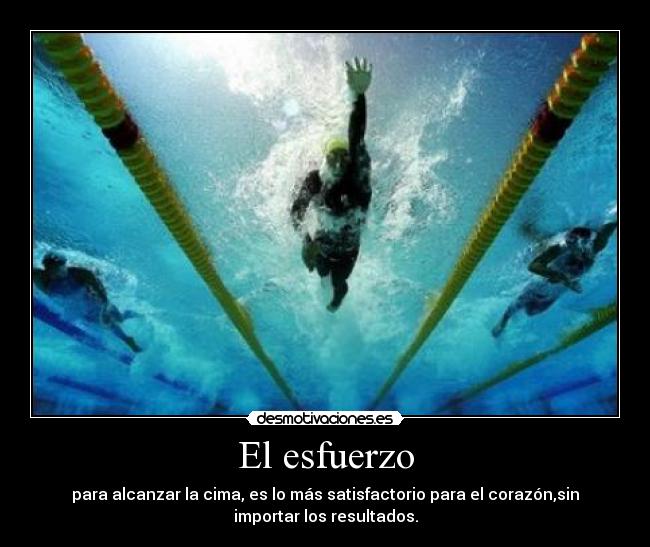 El esfuerzo - para alcanzar la cima, es lo más satisfactorio para el corazón,sin
importar los resultados.