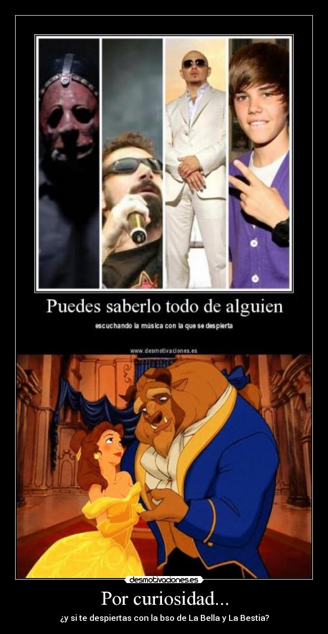 carteles curiosidad bso disney despertar musica cancion bella bestia desmotivaciones