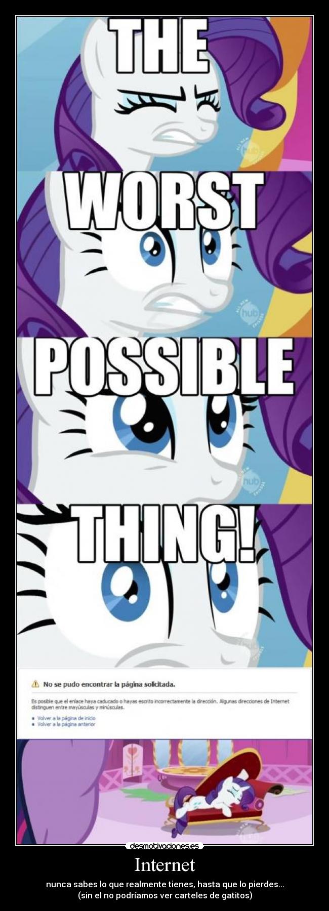 carteles internet little pony friendship magic rarity internet carteles gatitos desmotivaciones