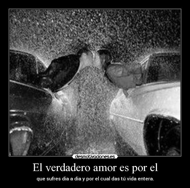 El verdadero amor es por el - que sufres dia a dia y por el cual das tú vida entera.