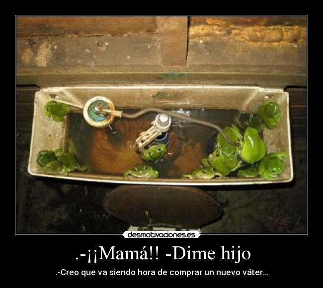 .-¡¡Mamá!! -Dime hijo - .-Creo que va siendo hora de comprar un nuevo váter...