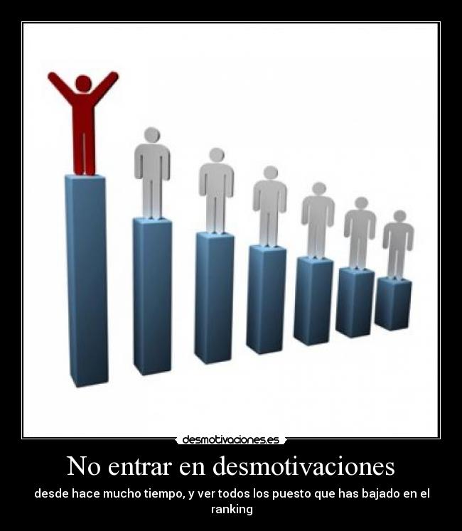 No entrar en desmotivaciones - desde hace mucho tiempo, y ver todos los puesto que has bajado en el ranking