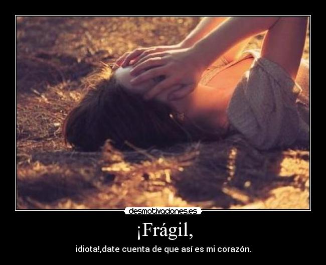 ¡Frágil, - idiota!,date cuenta de que así es mi corazón.