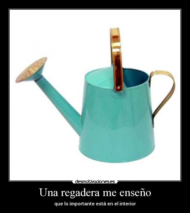Una regadera me enseño - que lo importante está en el interior