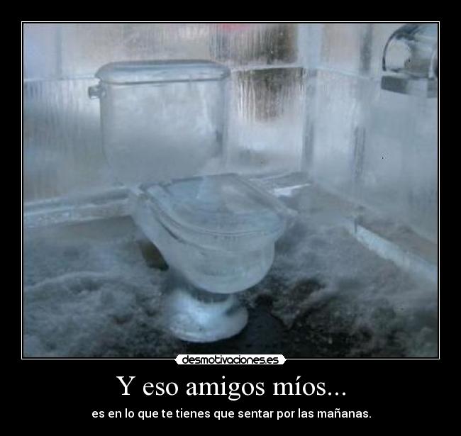 Y eso amigos míos... - es en lo que te tienes que sentar por las mañanas.